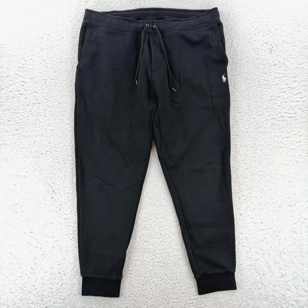 Polo Ralph Lauren Sweatpants Mens XXL Black Fleece Jogger Pants Elastic Waist